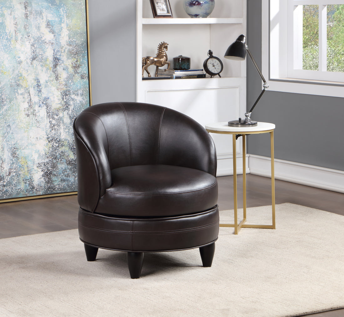 Sophia Swivel Chair Brown Dark Brown Wood
