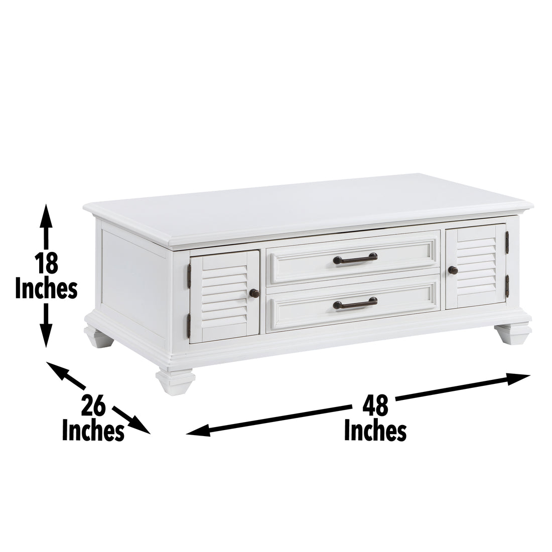 Charlestown Lift Top Coffee Table White White Wood