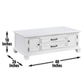 Charlestown Lift Top Coffee Table White White Wood