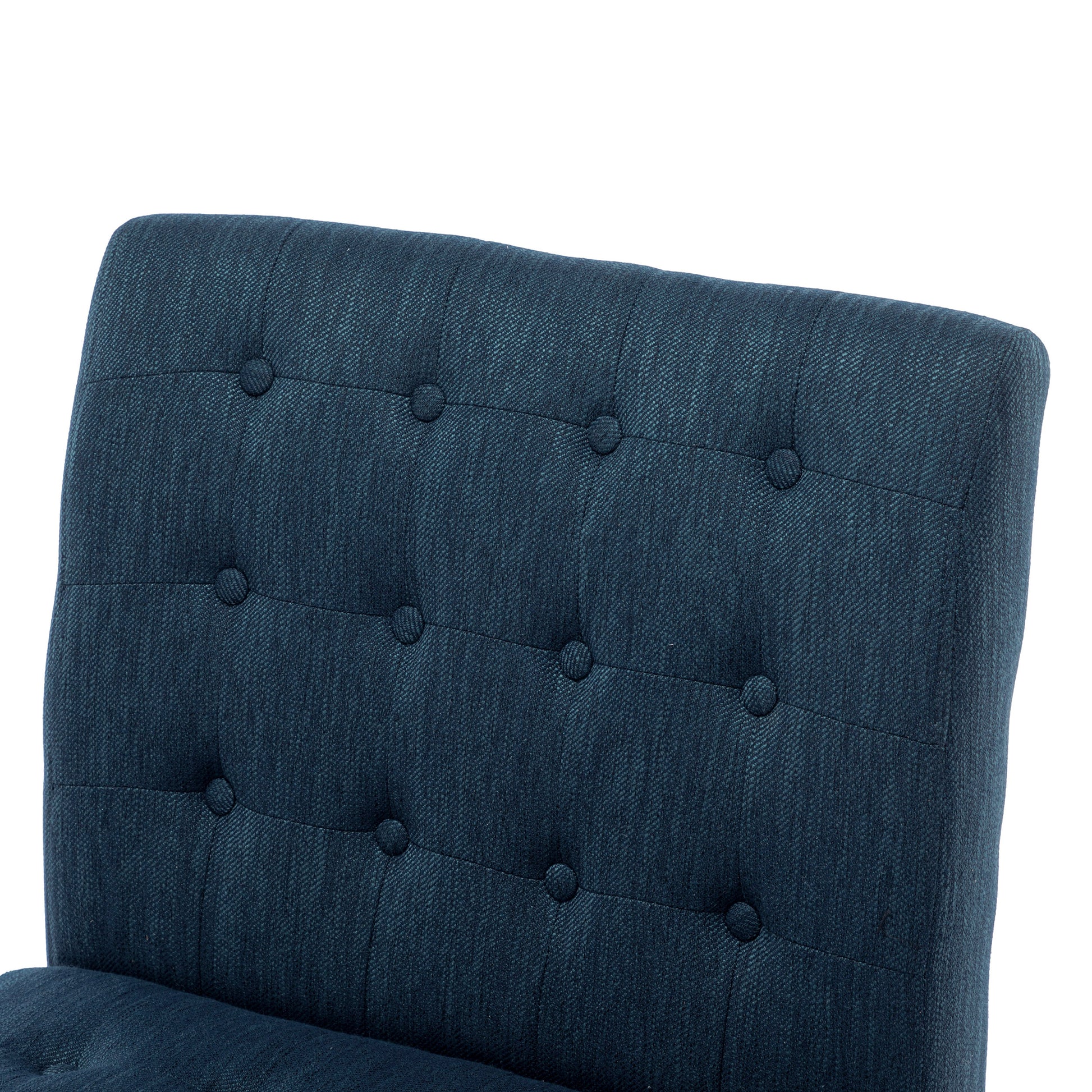 Accent Chair Set Of 2 Pcs Navy Blue Fabric