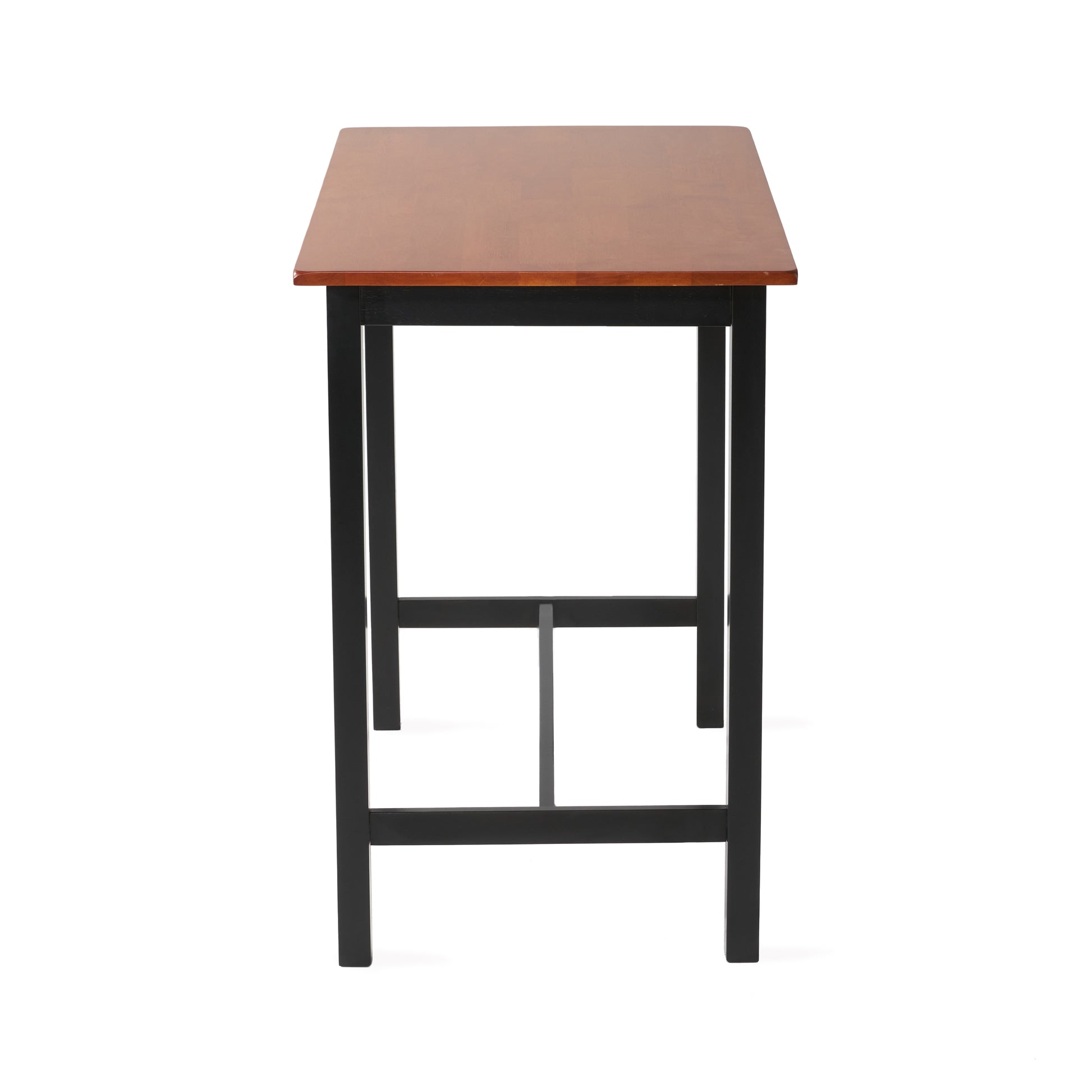 Pomeroy S 4 Caf Table Bench Set Walnut Black Rubber Wood