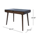 Tina Writing Desk Grey Brown Wood