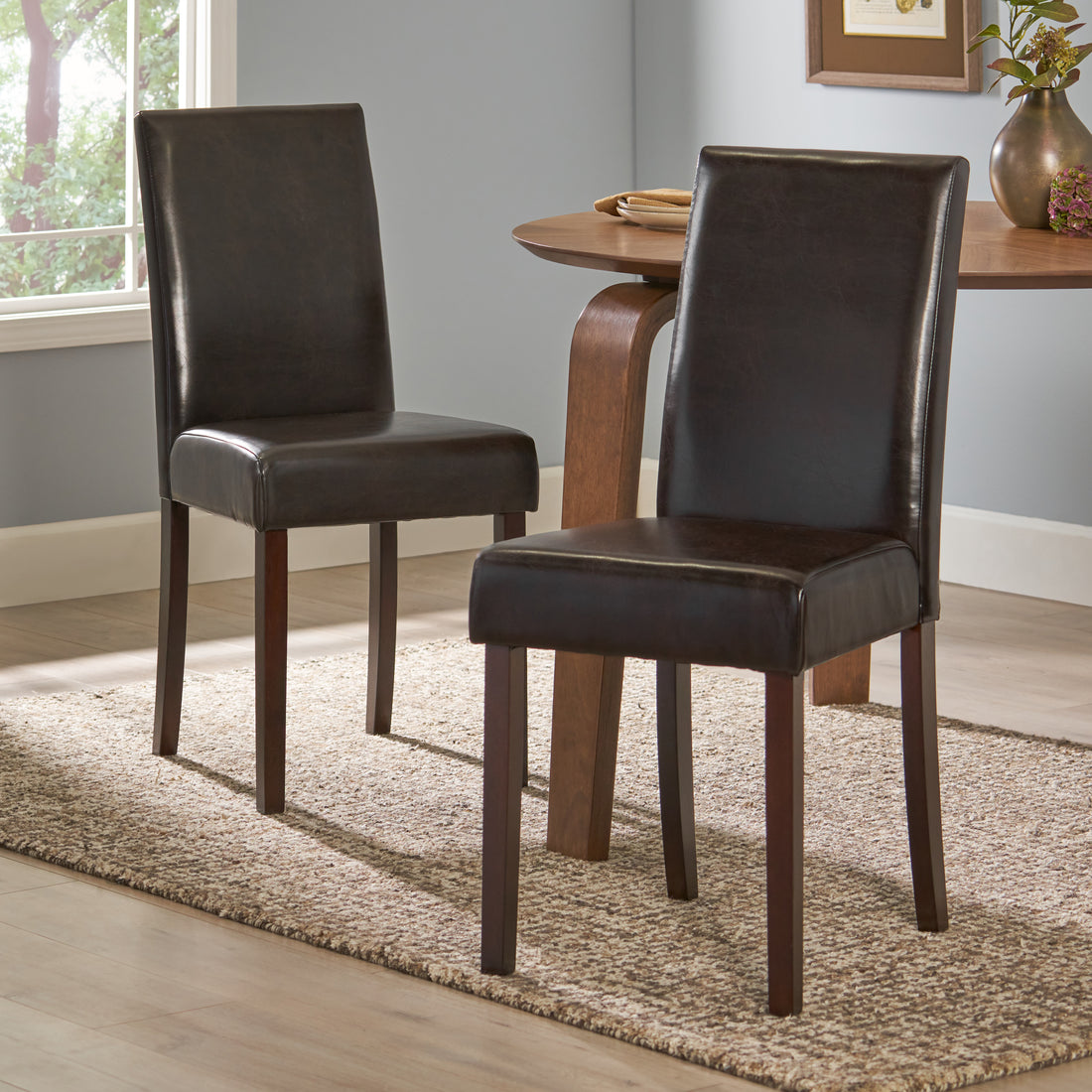 Ryan Kd Dining Chair - Brown Leather