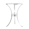 Fordoche Round Accent Table Silver Silver Marble
