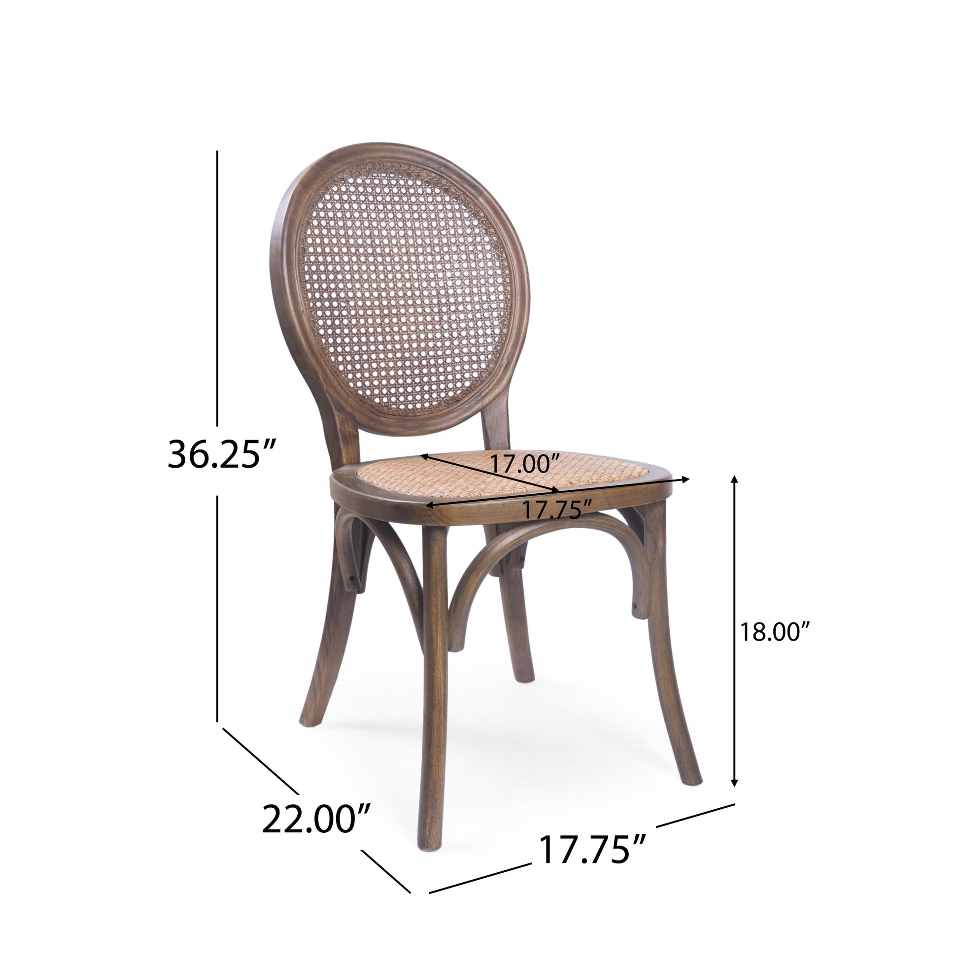 Dining Chair Brown Rattan