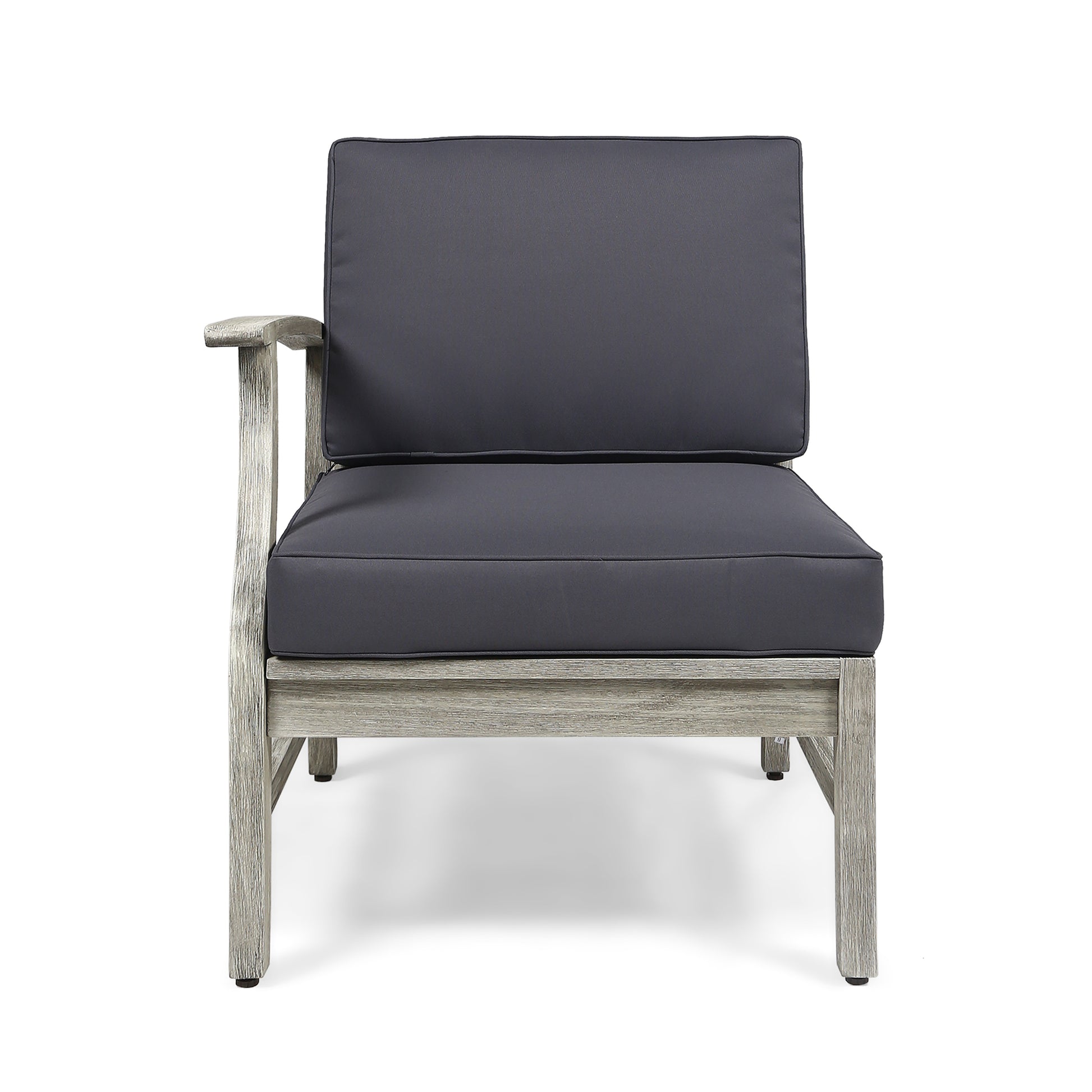 Perla Left Armchair, Grey Dark Gray Acacia Wood