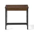 Farmhouse End Table Black Brown Wood