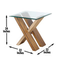 Tasha 3 Piece Table Set Cocktail & 2 End Tables Set Brown Brown Glass