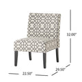 Accent Chair Grey Ivory Fabric