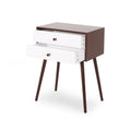 Side Table Brown White Mdf