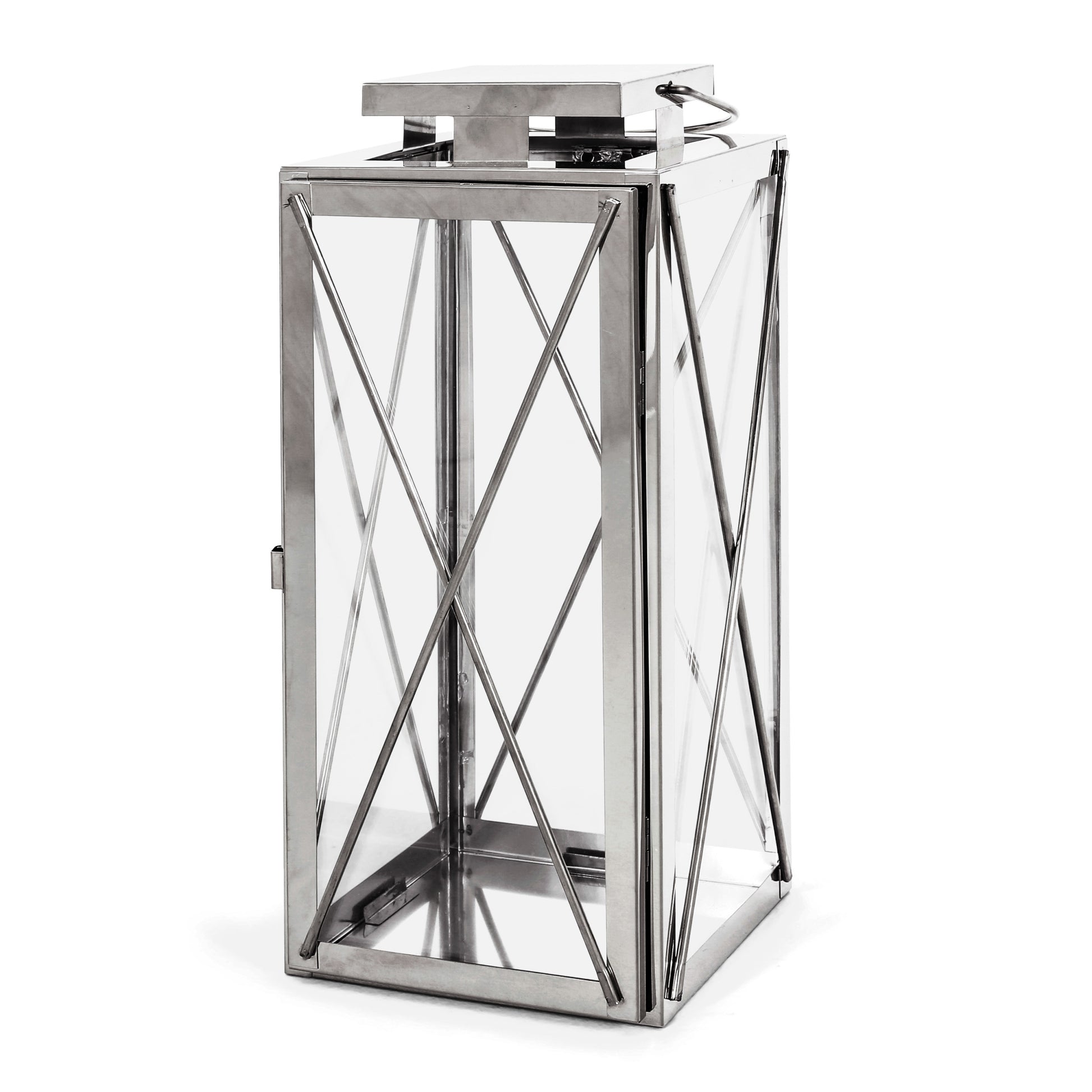 Deborah 14"H Stainless Steel Lantern Silver Stainless Steel