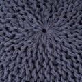 Yuny Knitted Cotton 20 X 20 Round Pouf Navy Cotton