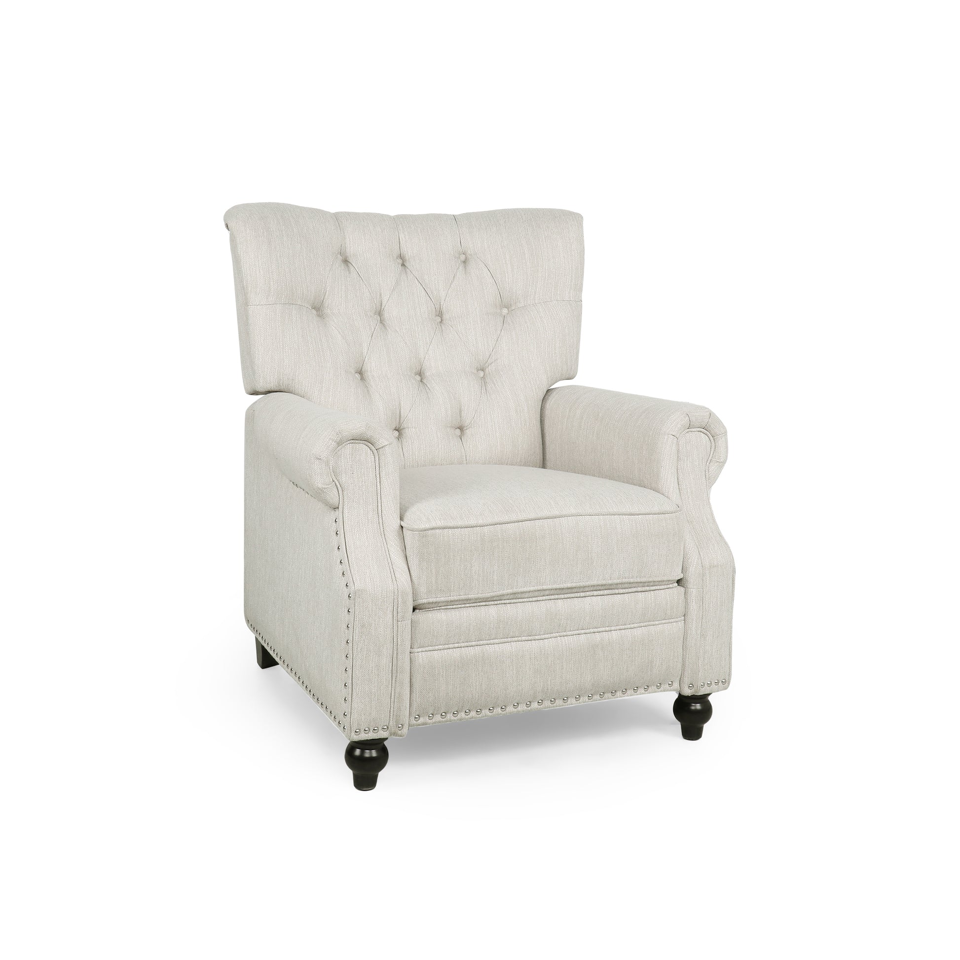 Recliner Chair Beige Fabric