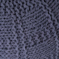 Yuny Knitted Cotton 20 X 20 Round Pouf Navy Cotton