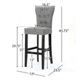 Barstool Grey Wood Fabric