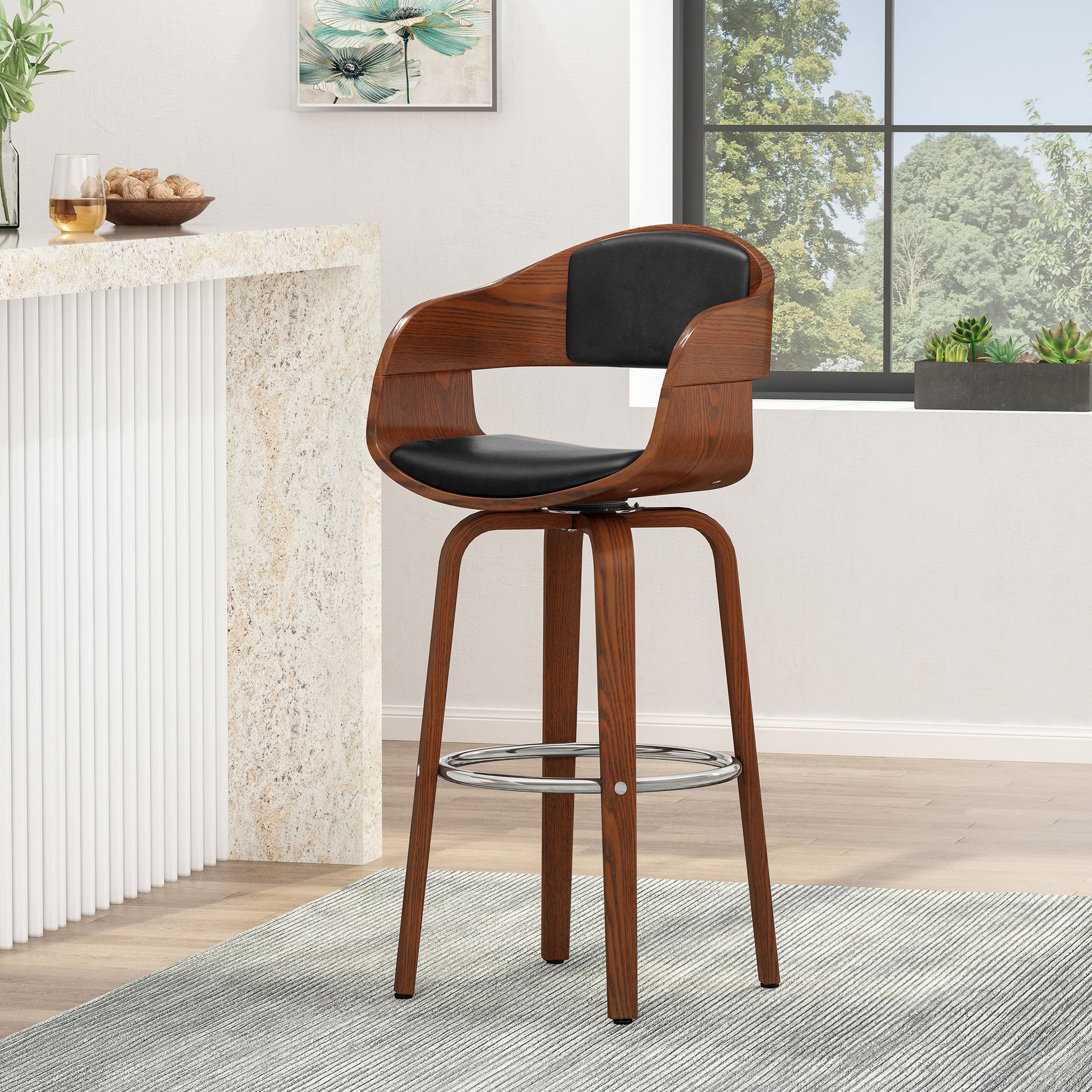 Bar Stool Black Pu