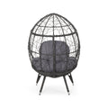 Gianni Teardrop Chair Gray Pe Rattan Iron Waterproof Fabric