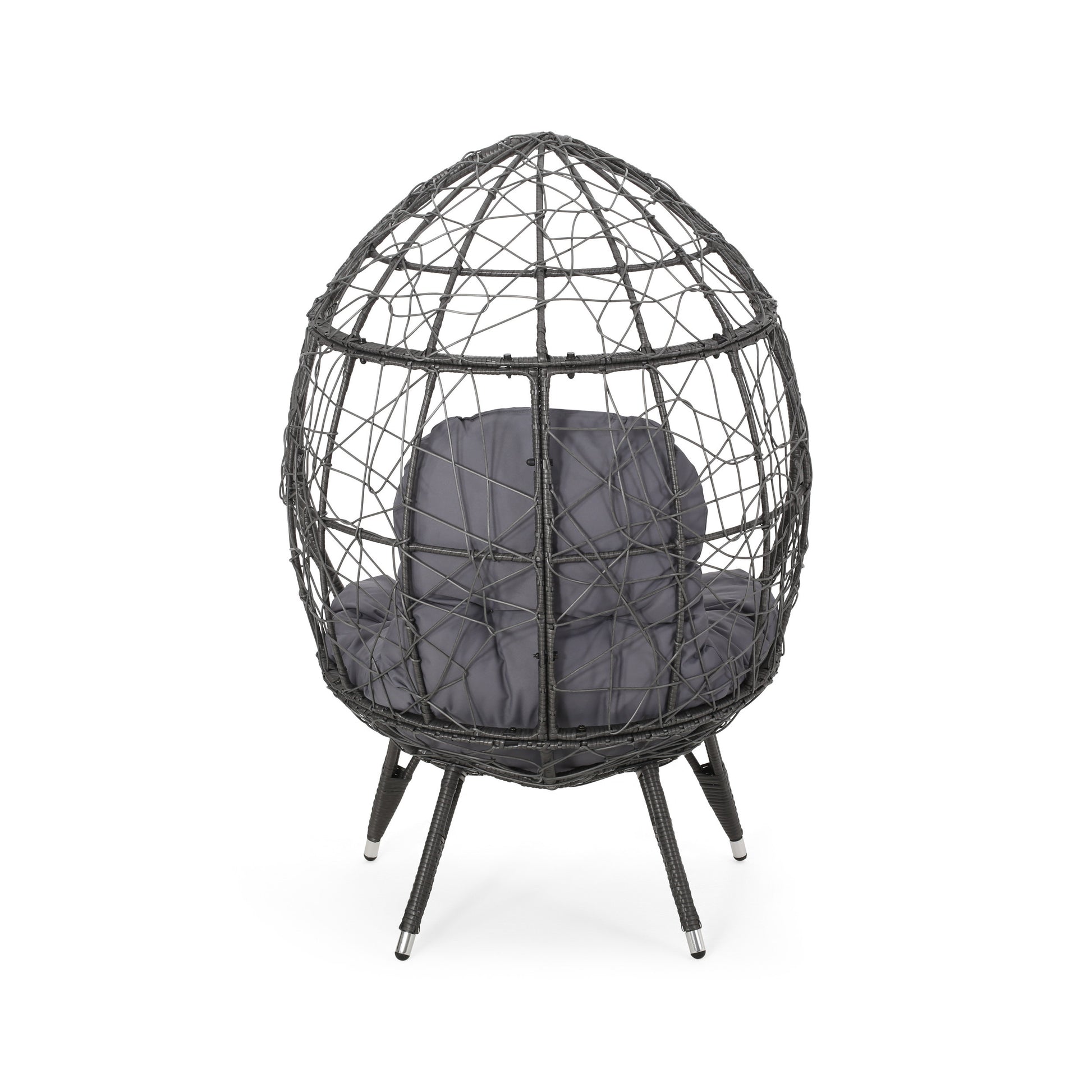 Gianni Teardrop Chair Gray Pe Rattan Iron Waterproof Fabric