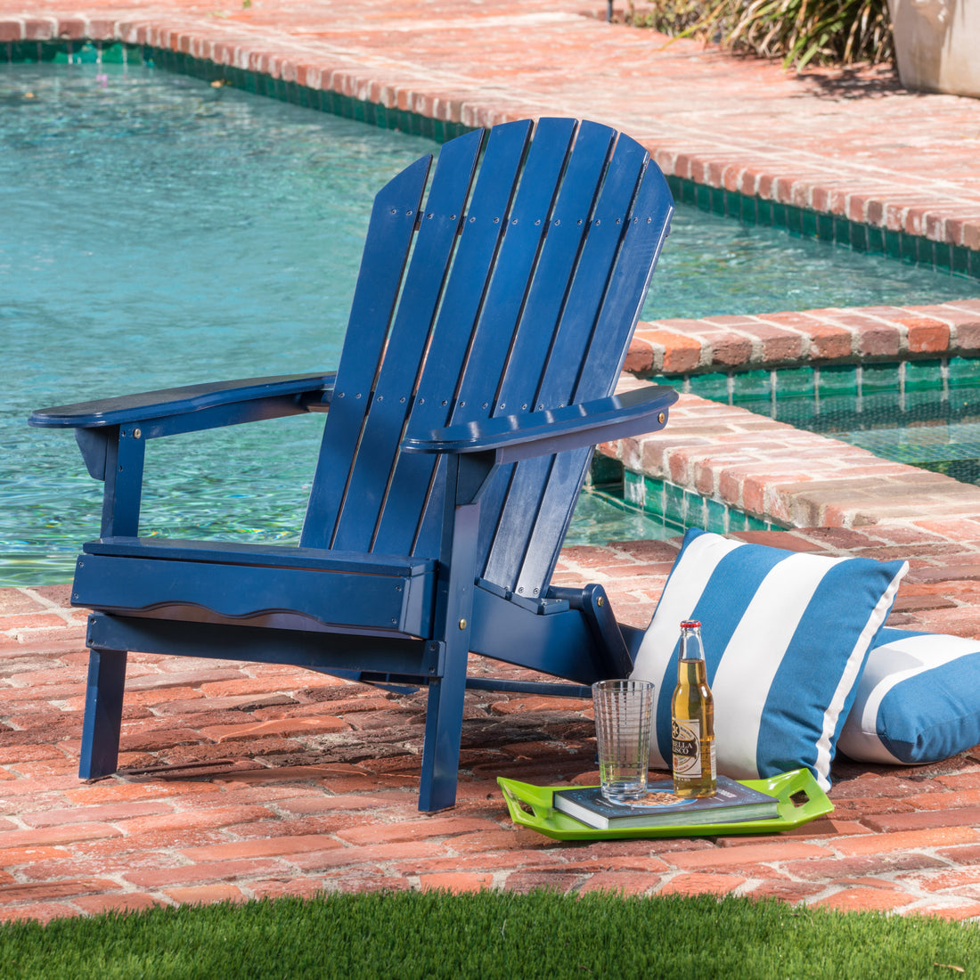 Malibu Adirondack Chair Blue Acacia Wood