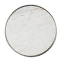 Fordoche Round Accent Table Silver Silver Marble