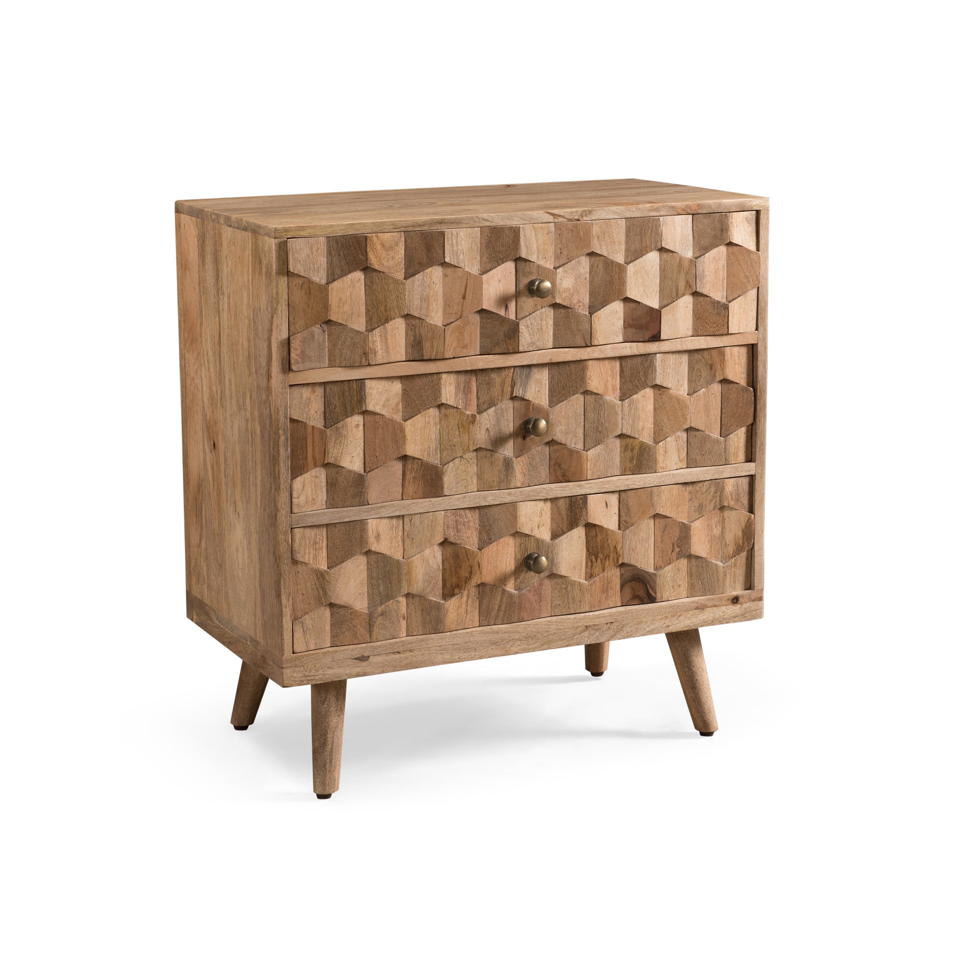 3 Drawer Chest Kd Legs - Natural Wood