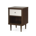 1 Drawer Nightstand Walnut Mdf