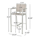 Aluminium Bar Stool With Outdoor Mesh Silver Aluminium