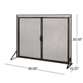 Fireplace Screen Black Gold Iron