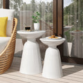 Metal S 2 End Table White Iron