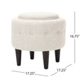 Chair Ottoman Beige Fabric