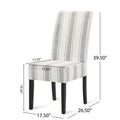 Dining Chair Grey Stripe Fabric