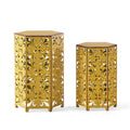 Selva Accent Table Antique Yellow Iron