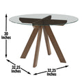 Wade Table Round Glass Top Dark Brown Dark Brown Wood