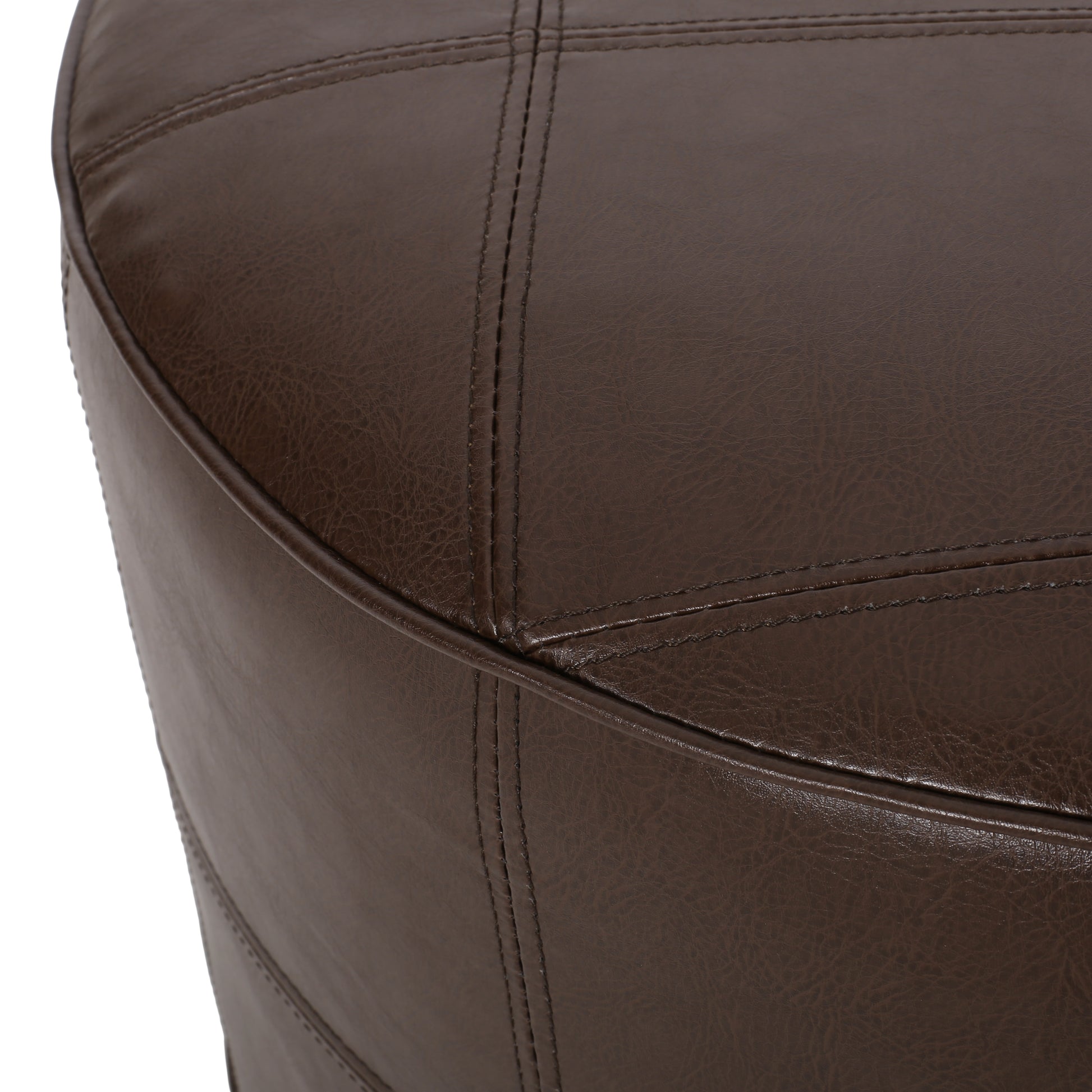 Ottoman Dark Brown Faux Leather