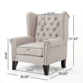 Accent Chair Beige Fabric