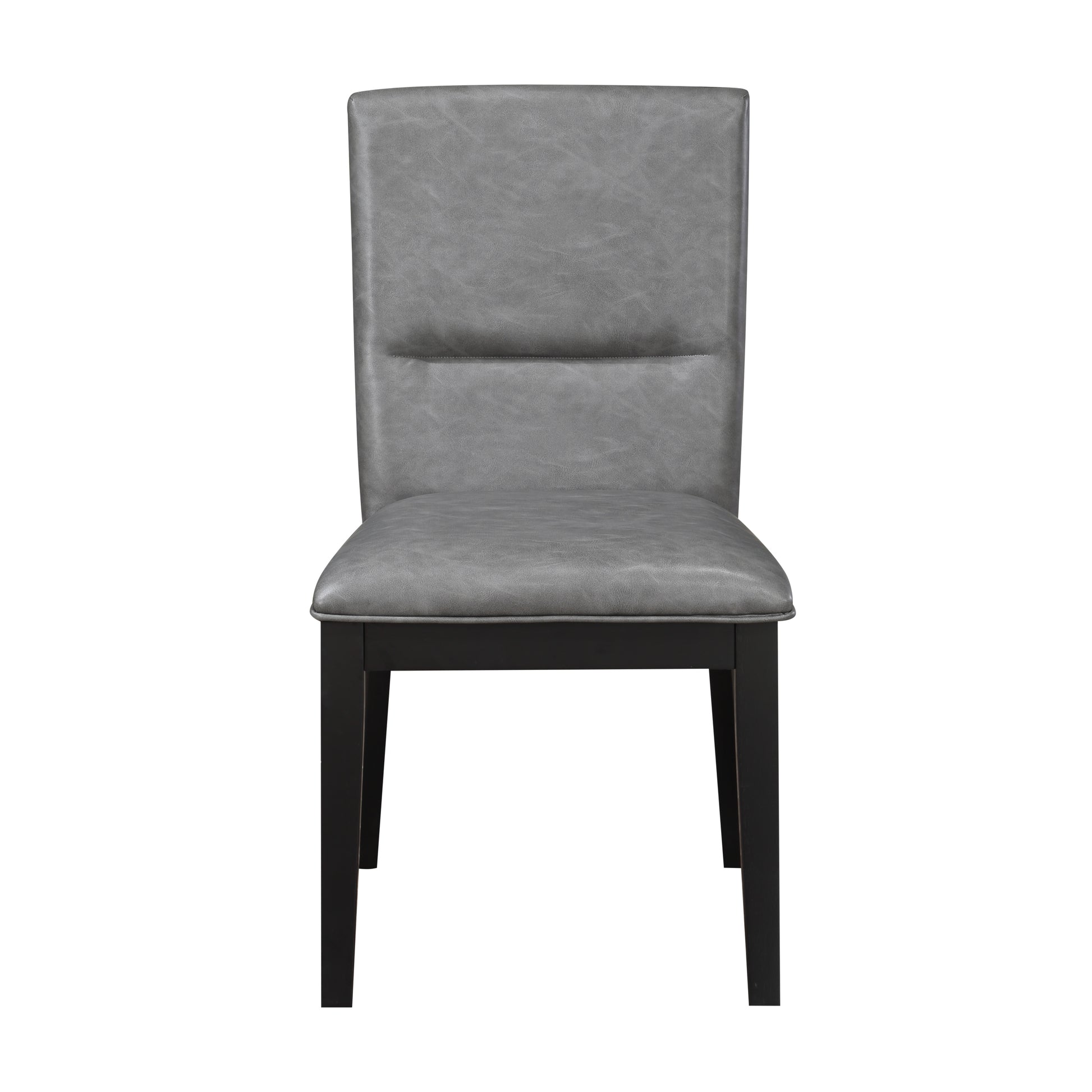 Amy Faux Leather Side Chair Set Of 2 Gray Gray Wood