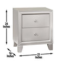 Omni Nightstand Pearl Silver Silver White Wood