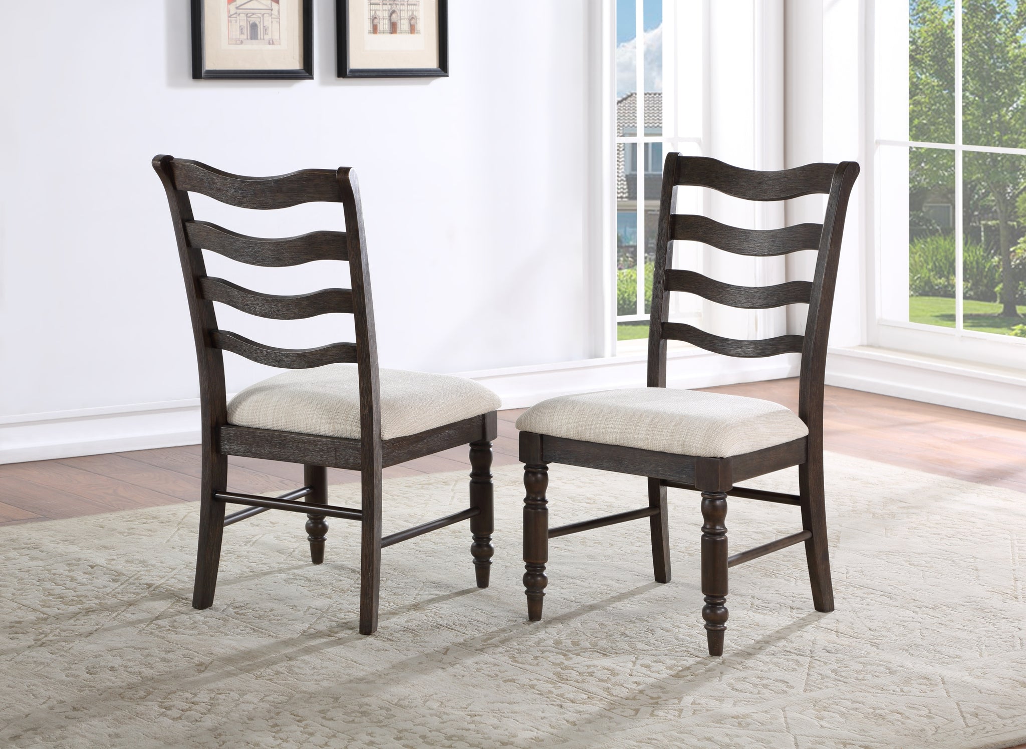 Hutchins Side Chair Set Of 2 Dark Brown Dark Brown Wood