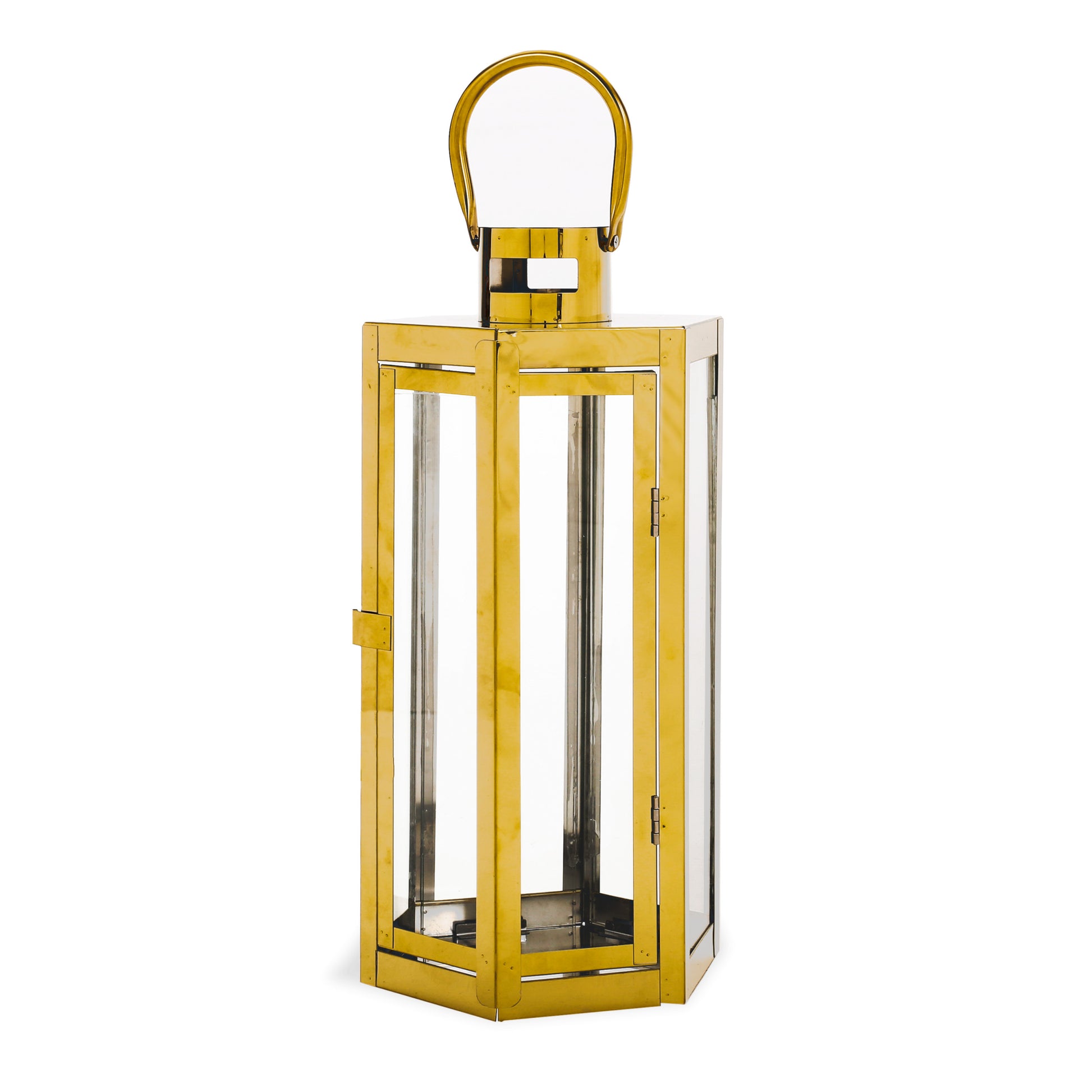 Frank 16"H Stainless Steel Lantern Gold Stainless Steel