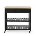 Kitchen Cart Black Wood