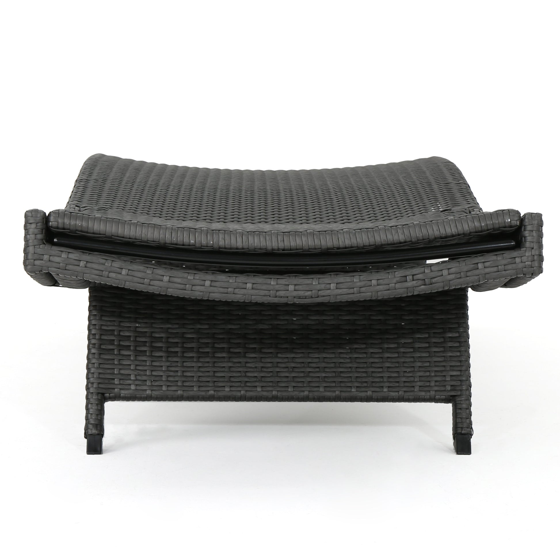 Salem Pe Wicker Chaise Lounge Grey Rattan