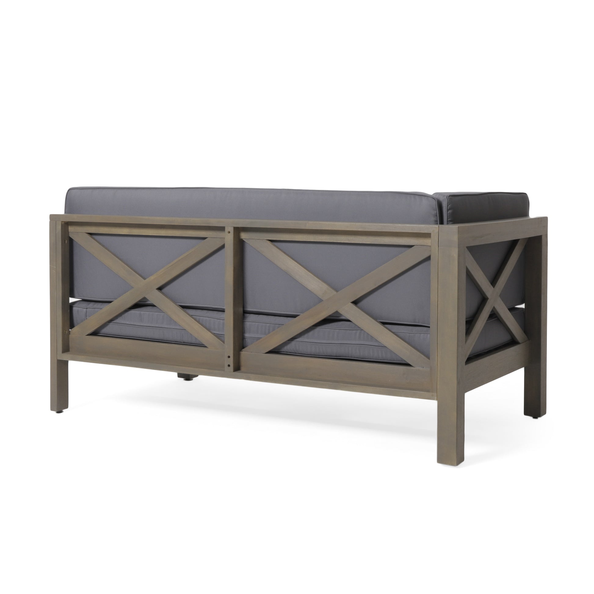 Brava X Back Left Right Corner Bench Set Dark Grey Seats 4 Acacia Wood