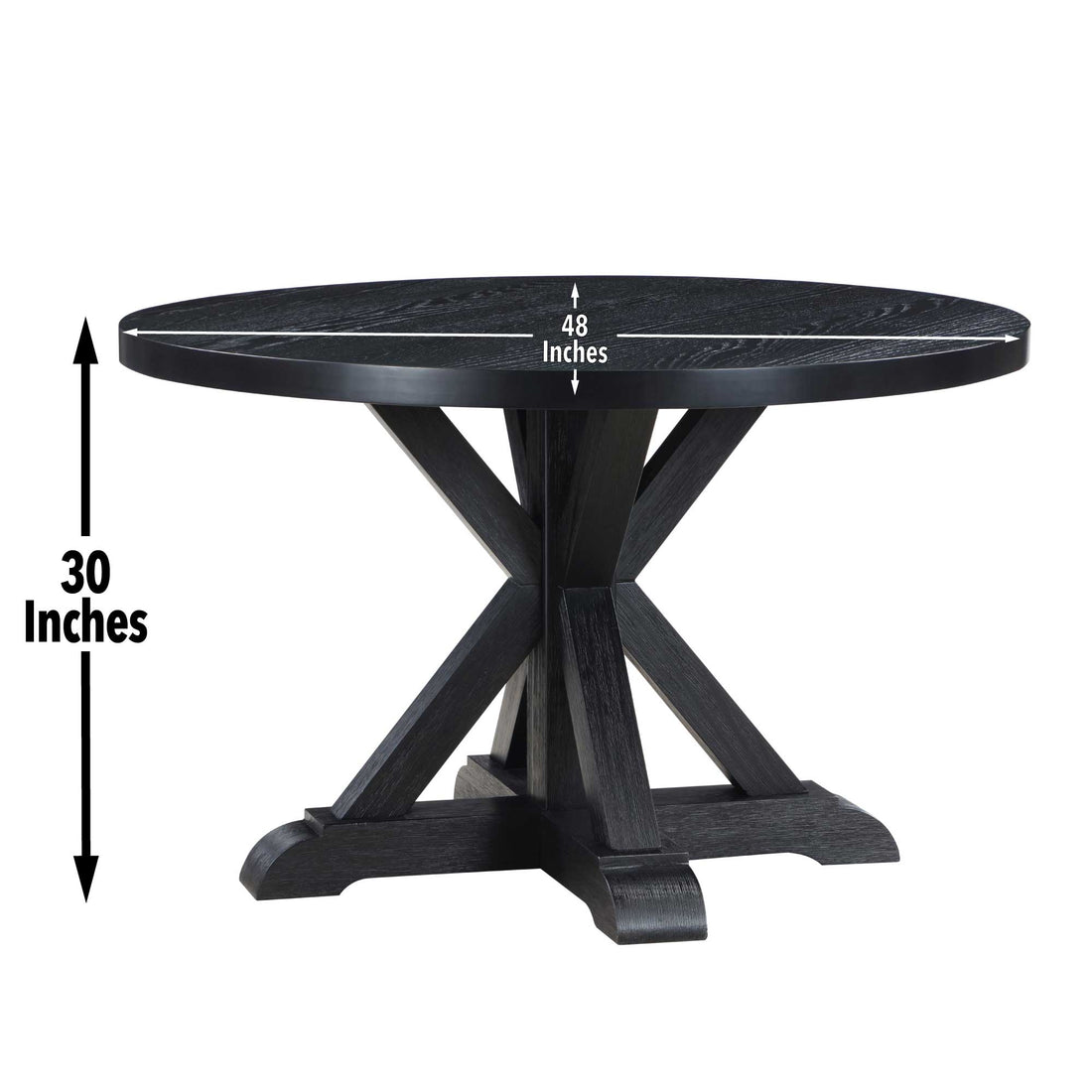 Molly Round Dining Table Black Black Wood