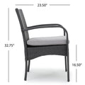 Cordoba Kd Pe Wicker Dining Chair Grey Pe Rattan Iron Waterproof Fabric