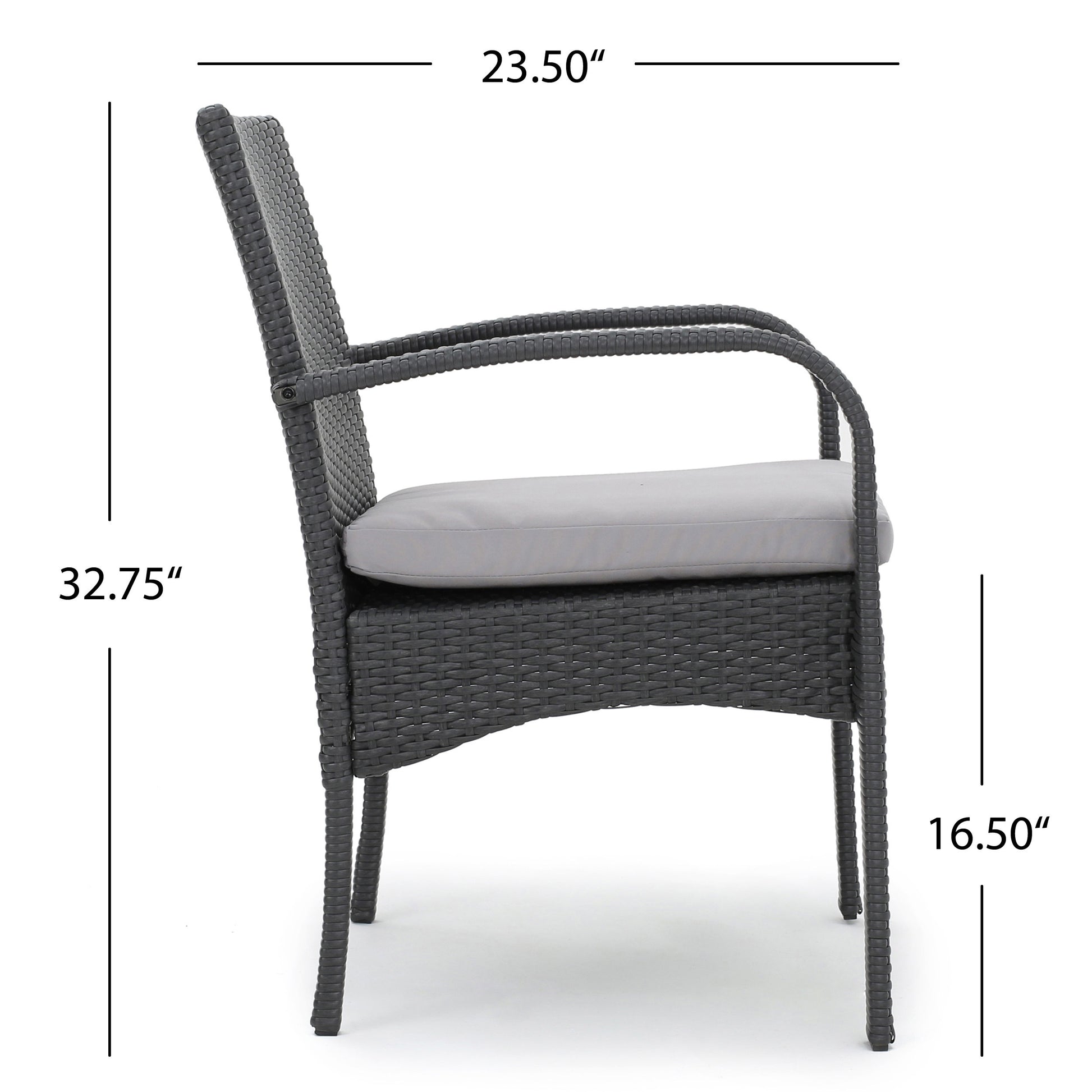 Cordoba Kd Pe Wicker Dining Chair Grey Pe Rattan Iron Waterproof Fabric