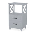 2 Drawer Cabinet - Gray Mdf