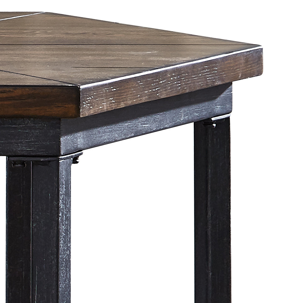 Ultimo Hexagon End Table Brown Brown Iron