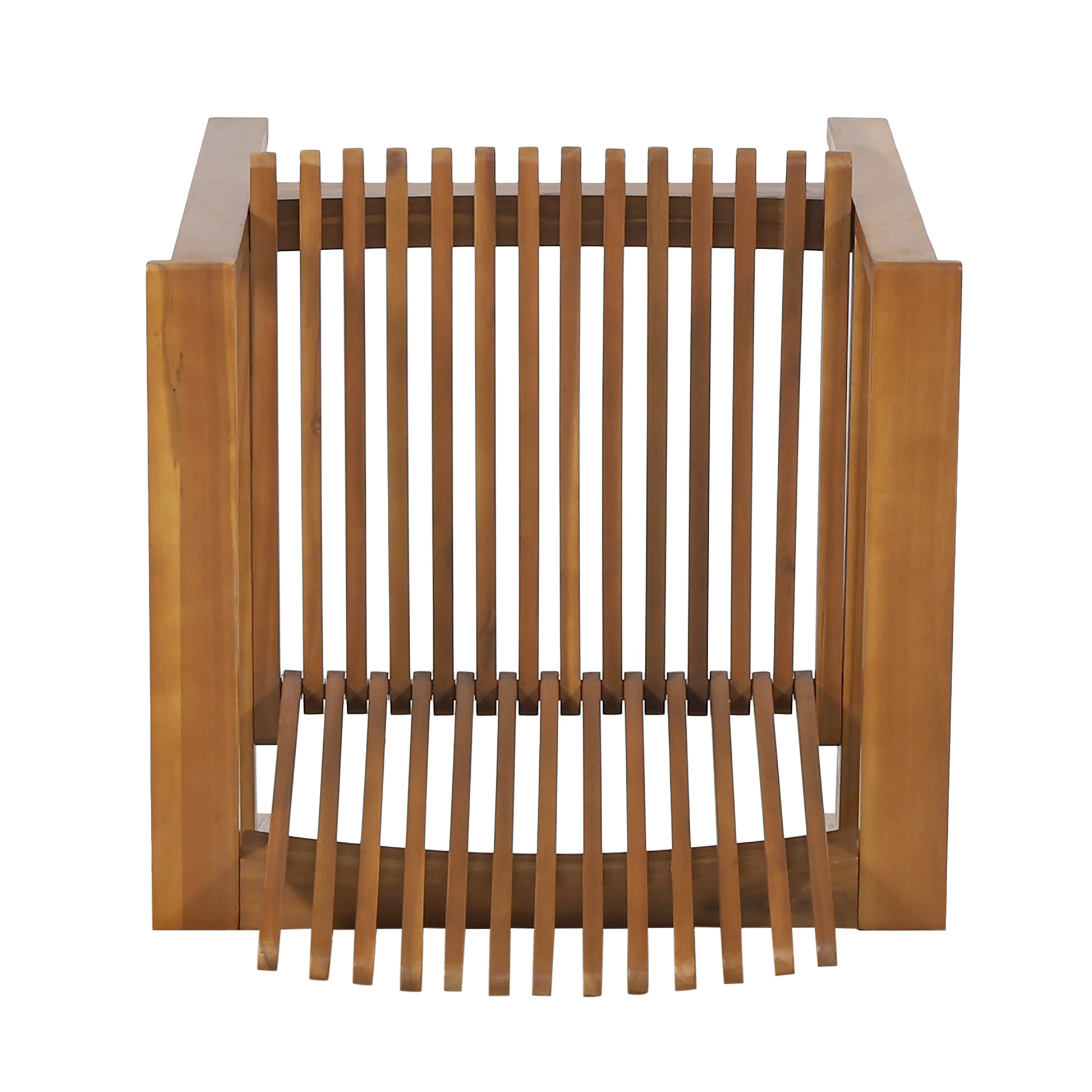 Outdoor Acacia Wood Slatted Club Chairs, Set Of 2, Teak Finish, Acacia Wood, 30"D X 28"W X 30.75"H Brown Acacia Wood