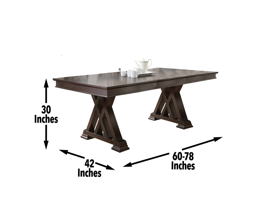 Adrian 5 Piece Dining Set Dark Brown Dark Brown Wood