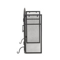 Folding Screen With Doors And 4 Pcs Tool Sets Matte Black Iron